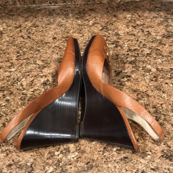 MICHAEL Michael Kors Women Leather Peep Toe sandals wedge Brown | 8.5 - Picture 10 of 16